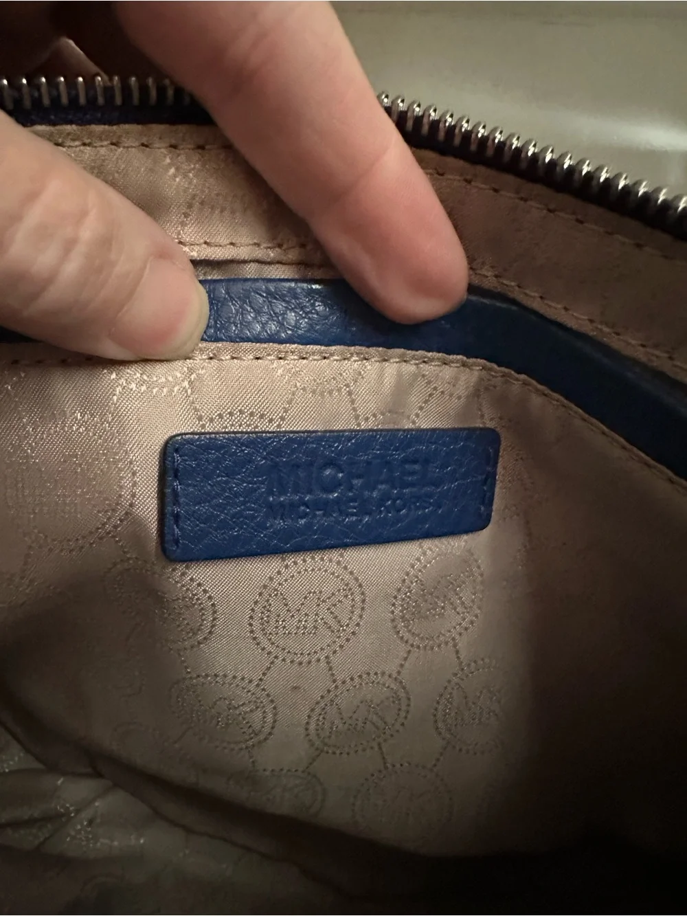 Michael Kors Electric Blue Pebbled Leather Crossbody Bag